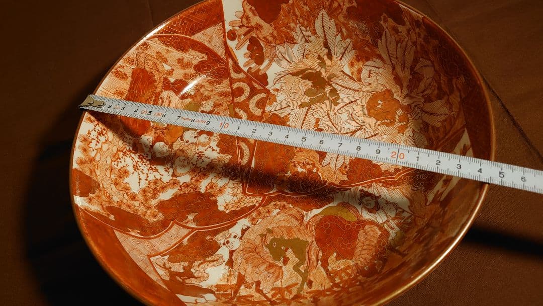 古九谷　赤絵　金彩　飯田屋　宮本屋窯　九谷焼　馬の図　アンティーク九谷焼　１客