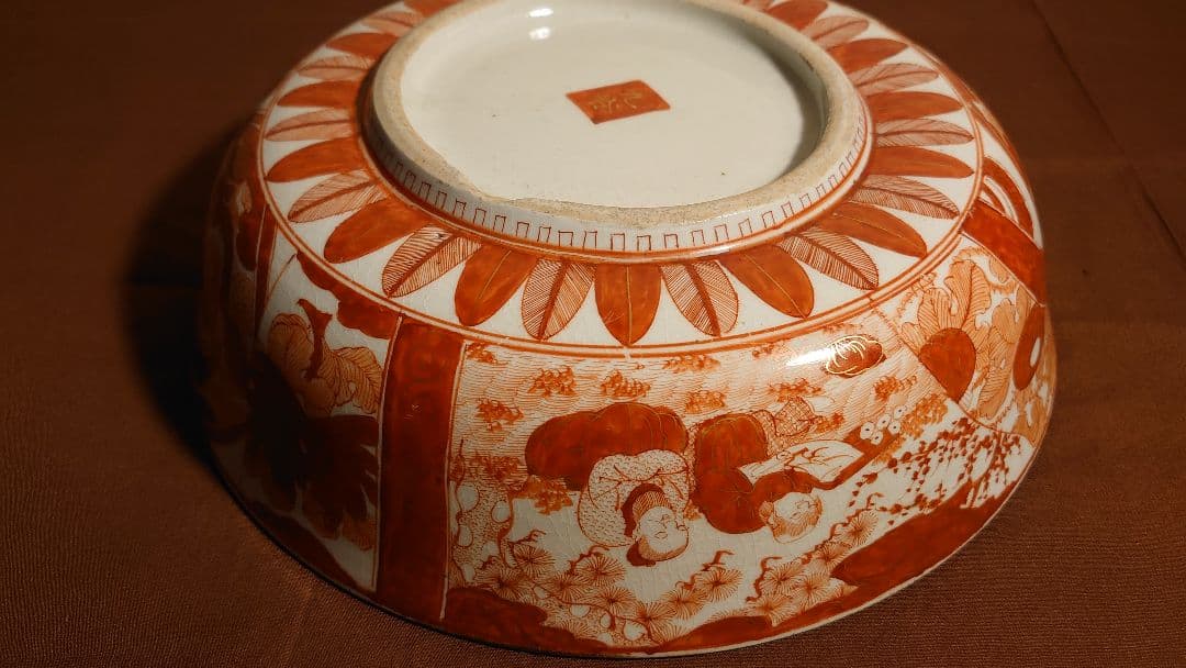 古九谷　赤絵　金彩　飯田屋　宮本屋窯　九谷焼　馬の図　アンティーク九谷焼　１客