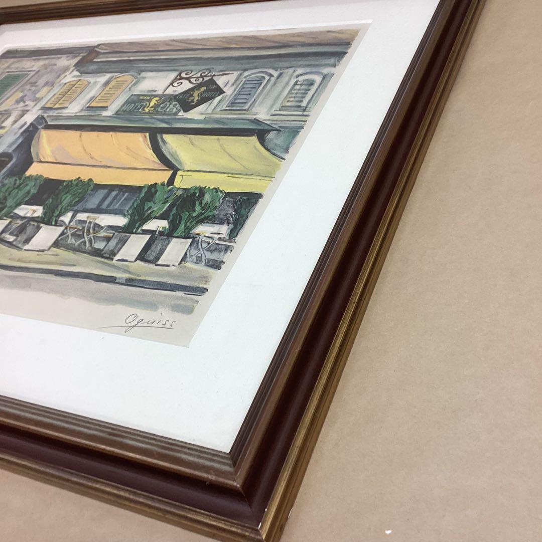 金獅子亭 荻須高徳「金獅子亭」リトグラフ 128/150 直筆サイン入り 額装