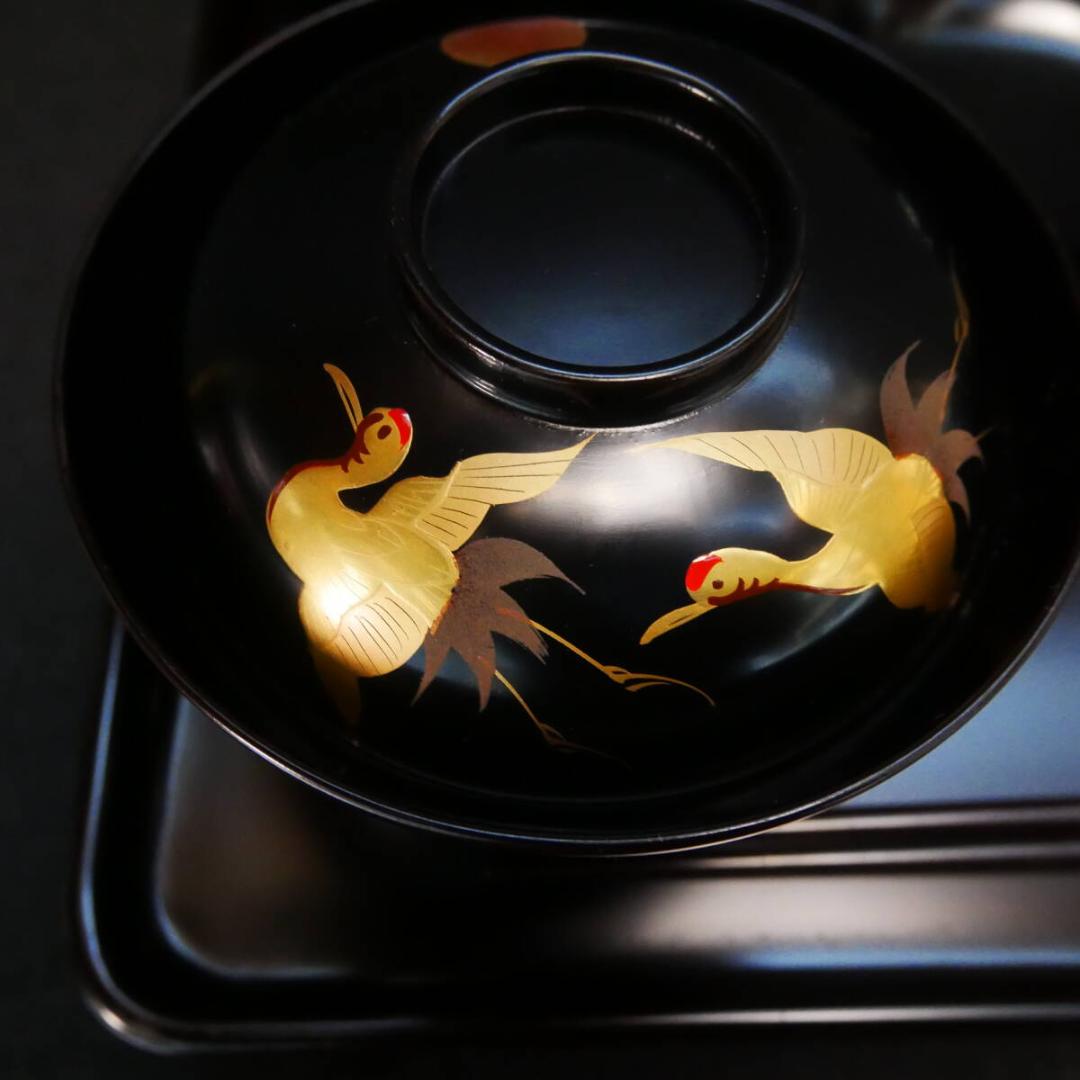 御霊供膳 輪島塗 極上本堅地 布着 昭和初期 岡崎市発送 7078