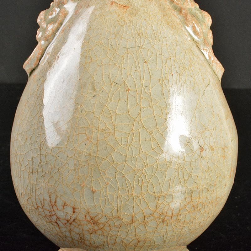 中国 耀州窯 青磁 双耳瓶 C R6659 - メルカリ