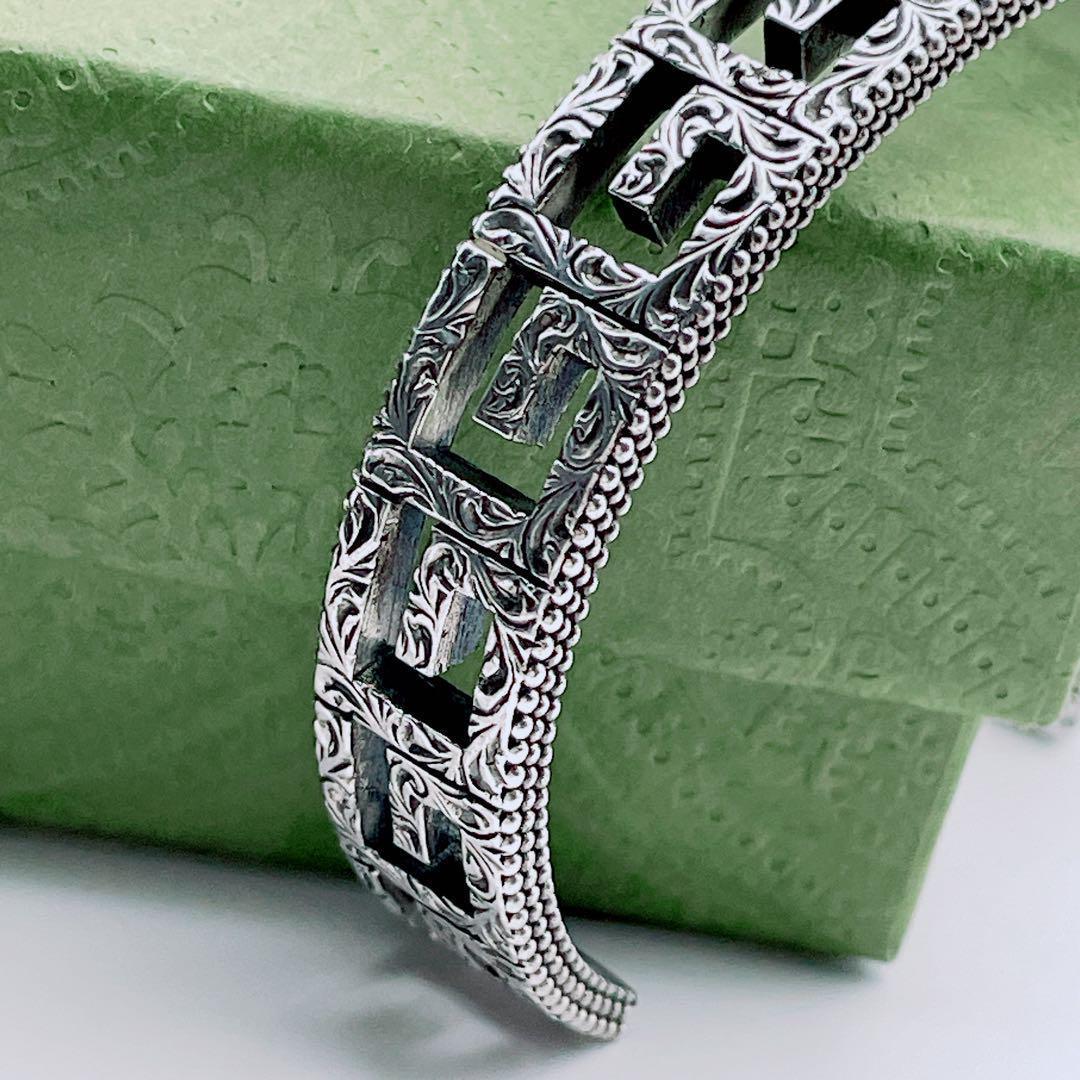 GUCCI バングル スクエア G インターロッキング アラベスク ブレスレット