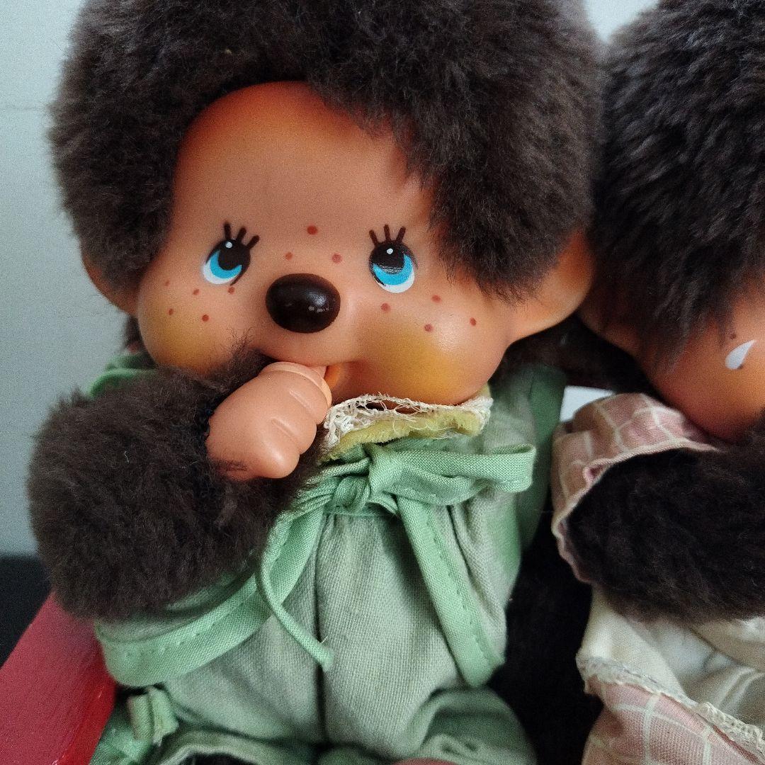 ふたごのモンチッチ　セキグチ　ペア　monchhichi　レトロ　ベンチ