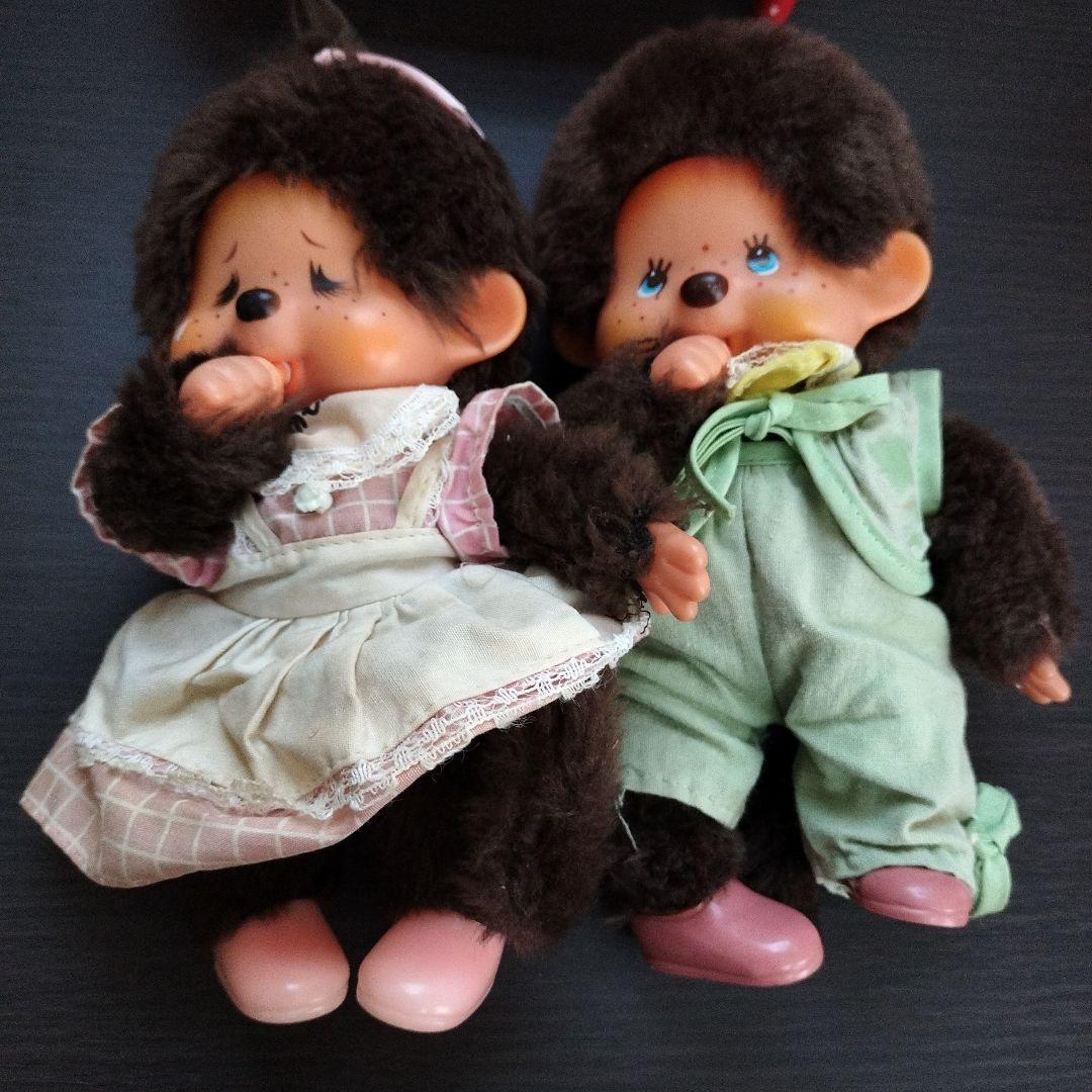 ふたごのモンチッチ　セキグチ　ペア　monchhichi　レトロ　ベンチ