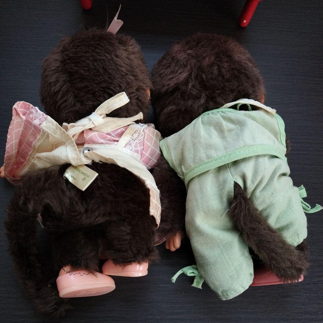 ふたごのモンチッチ　セキグチ　ペア　monchhichi　レトロ　ベンチ