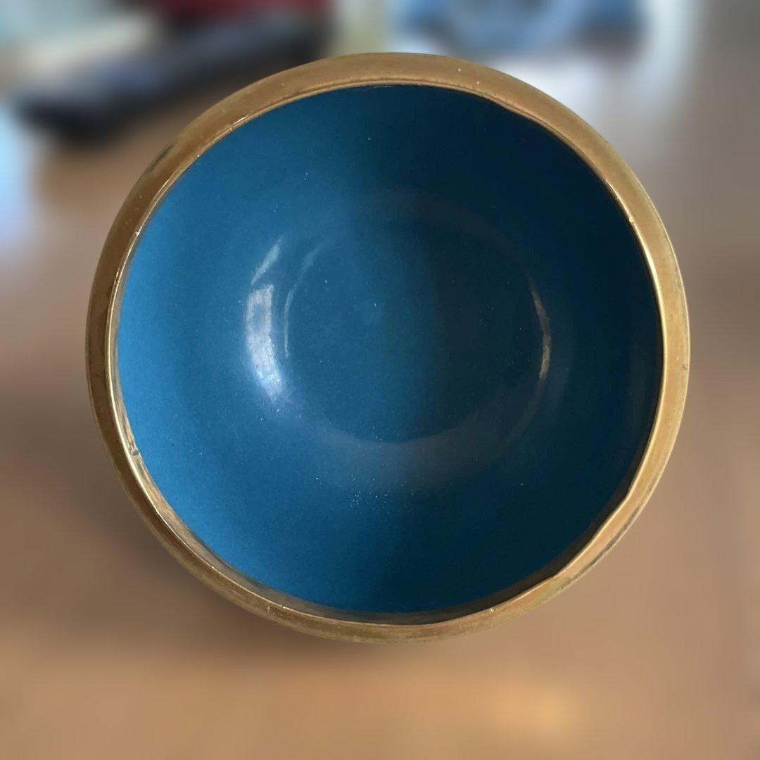 花模様の七宝焼香合 蓋付き