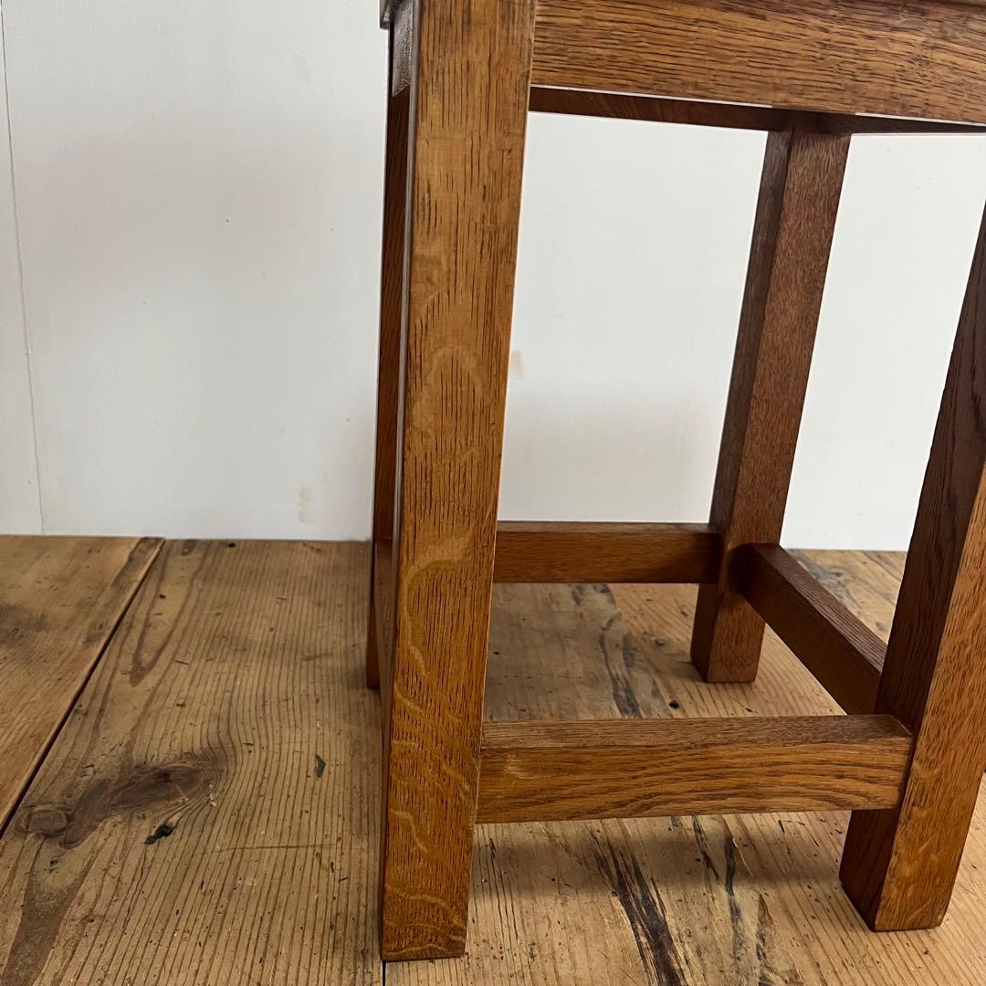 アンティーク 角 スツール 椅子 植物台 無垢材 昭和レトロ z798