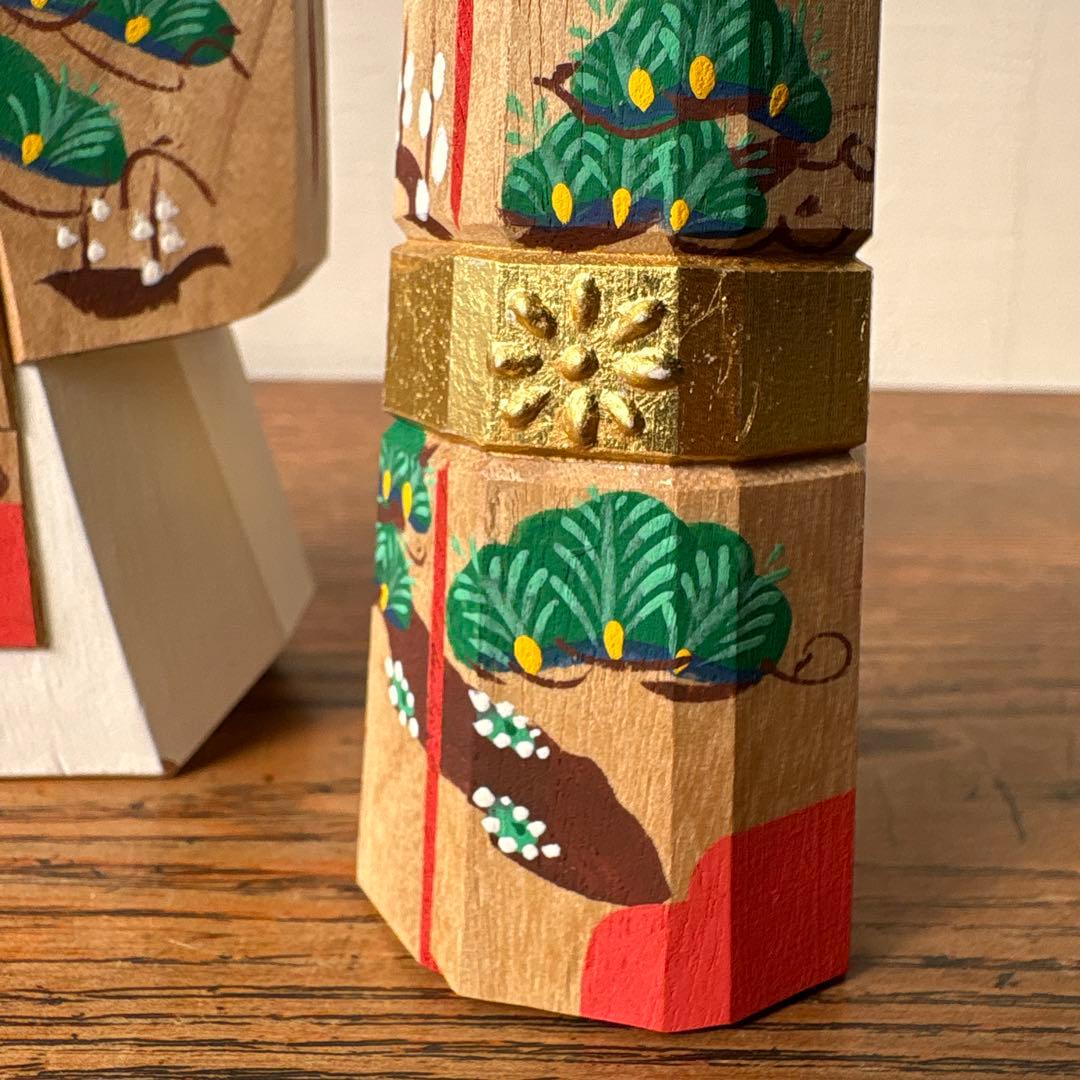 奈良一刀彫 木製 立ち雛 作家物 藤代光雄 創作雛 木彫り