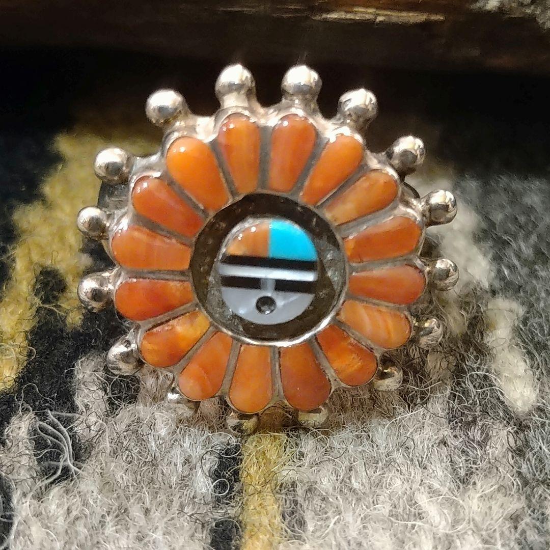 アクセサリー Zuni Needle Point Red Coral Ring