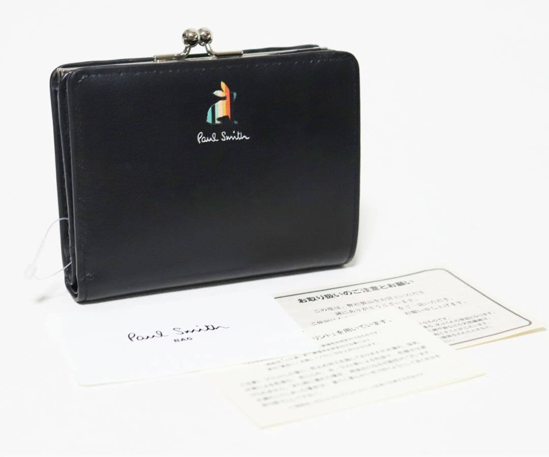 《ポールスミス》新品 ラッキーラビット レザーがま口2つ折り財布 ウォレット