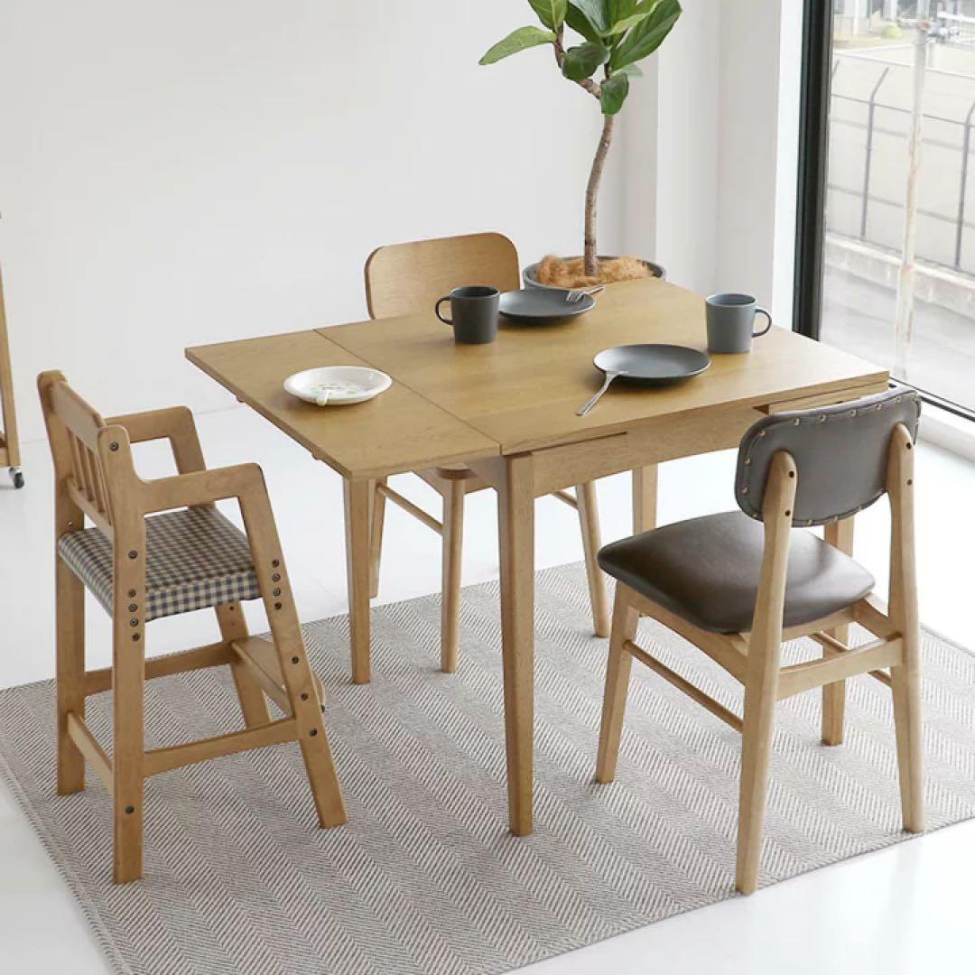 【美品/未使用品】Rasic 木製 延長 ダイニングテーブル 単品