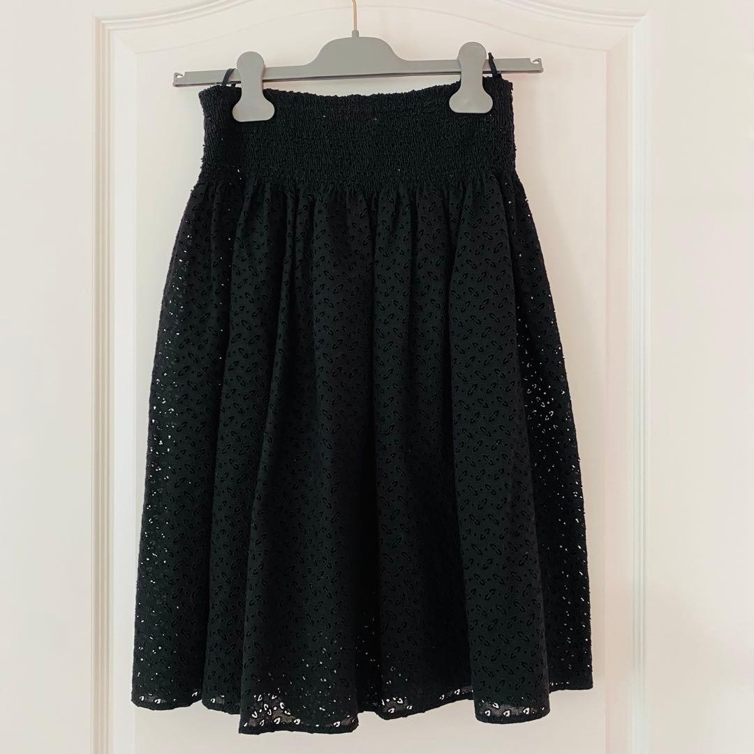 プラダ　総レースのフレアスカート　38