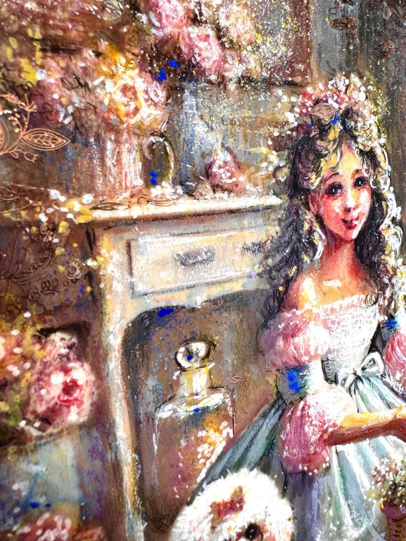 ま*ゆ様 絵画原画《ポプリgold》feminine tones &girly