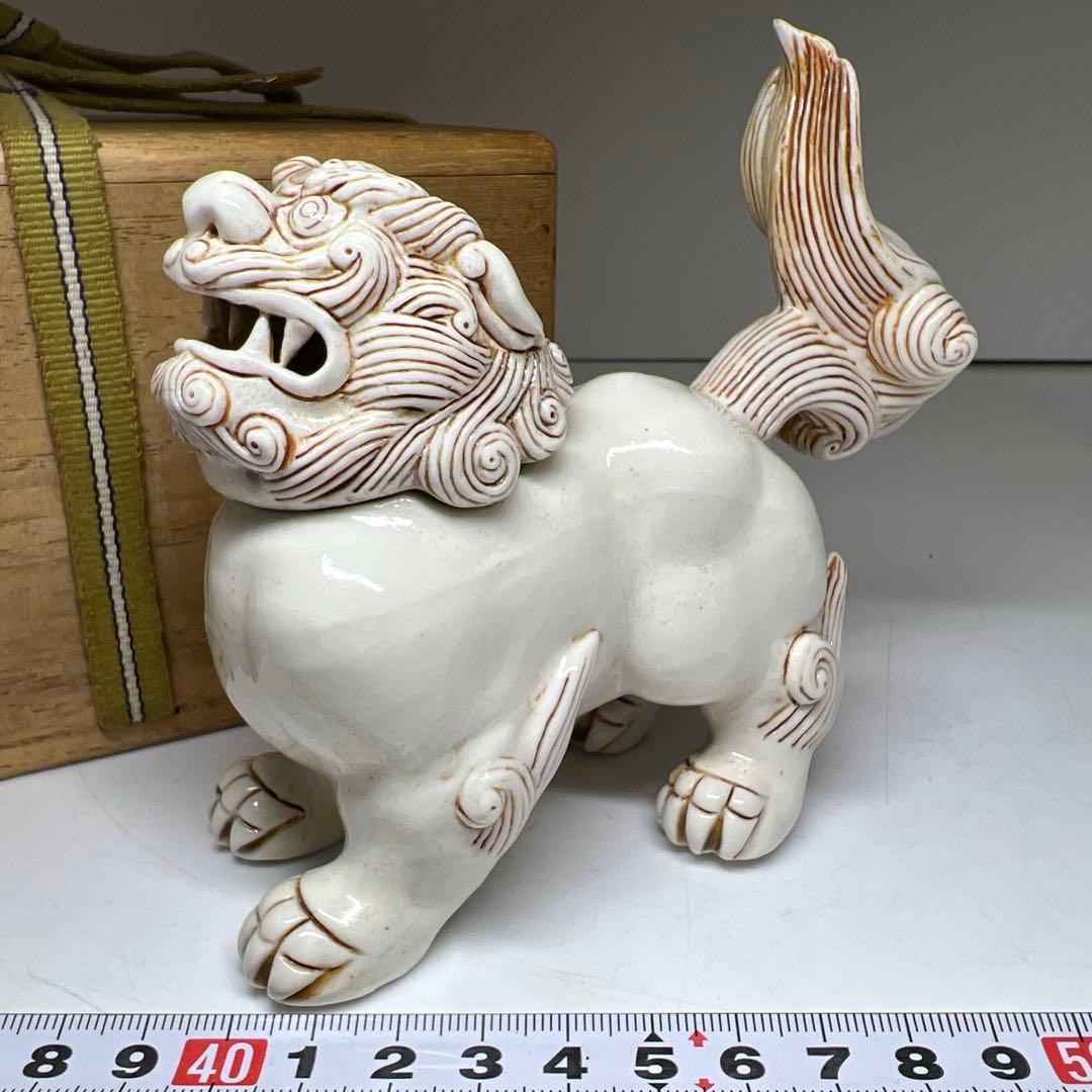 時代　平戸焼　獅子香炉　木箱付　幅約13.5㎝　東Y7-1003⭐︎2Fトヒチサ 時代 平戸焼 獅子香炉 木箱付 幅約13 5 東Y7 1003 2F