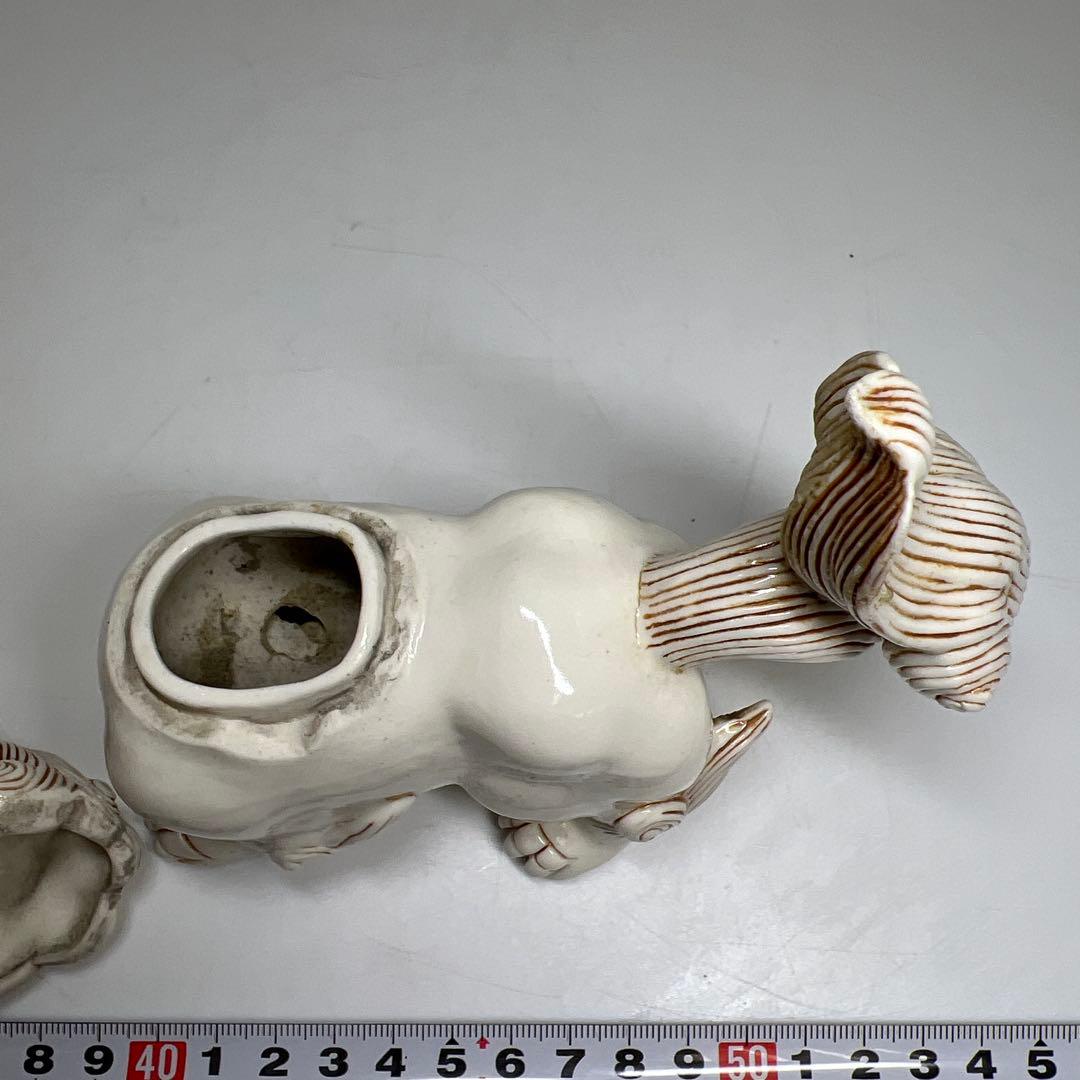 時代 平戸焼 獅子香炉 木箱付 幅約13 5 東Y7 1003 2F