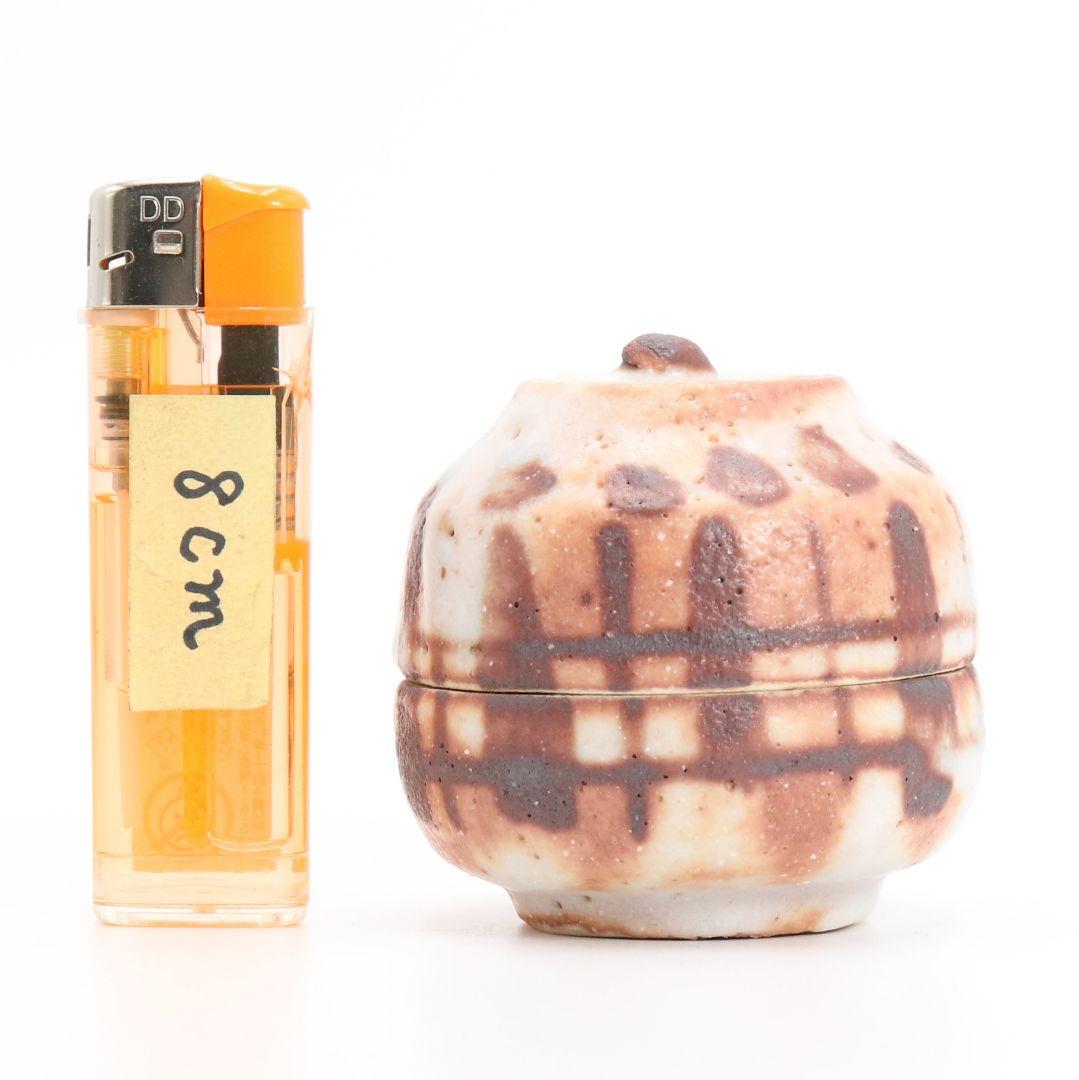 荒川豊蔵作? 絵志野香合 茶道具 志野焼　AZ154　1F14