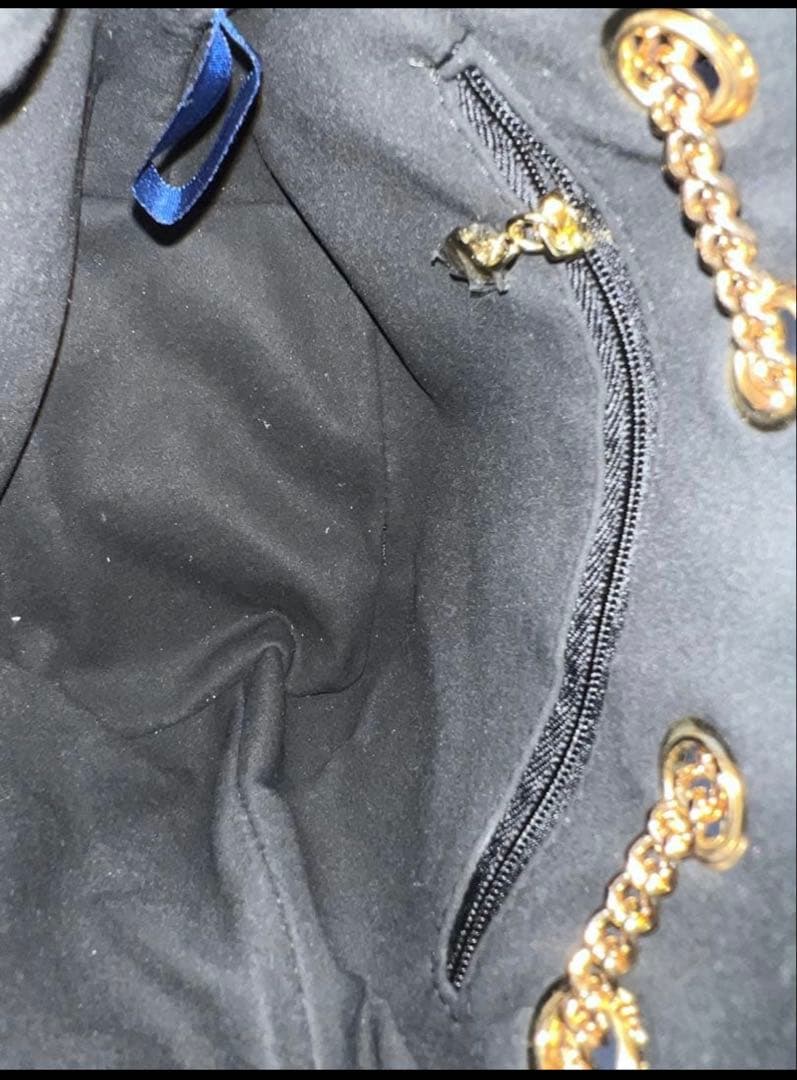 希少シャネル CHANEL ネイビーラメ 巾着ショルダーバッグ ノベルティ品