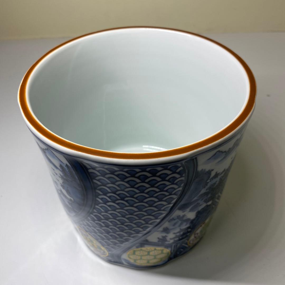 【茶道具】平安秀峰造　色絵祥瑞捻丸文宝水指（共箱）