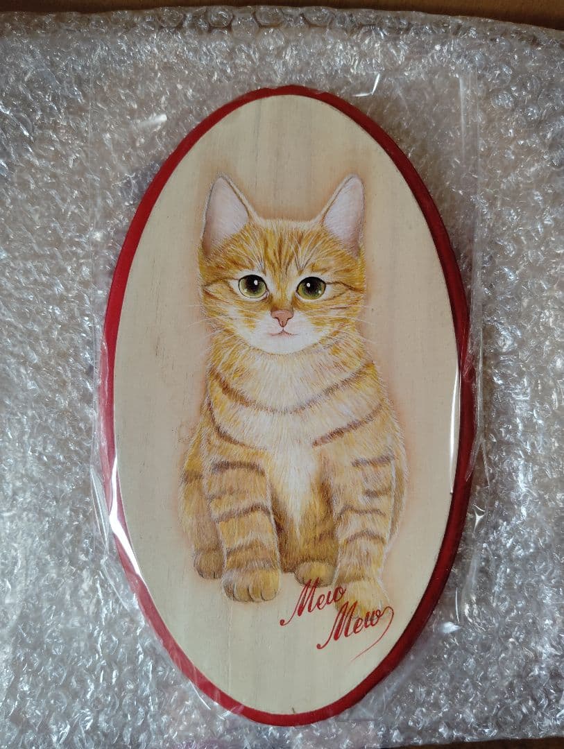 手描き、ハンドメイドの茶トラの猫ちゃん【トールペイント作品