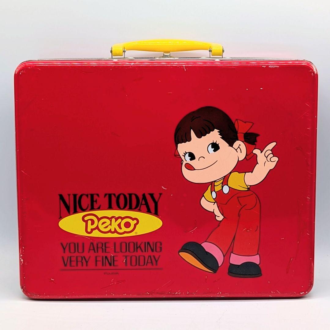 不二家 ペコちゃん人形　ペコちゃんの自動販売機　ブリキ缶ケース　5点セット