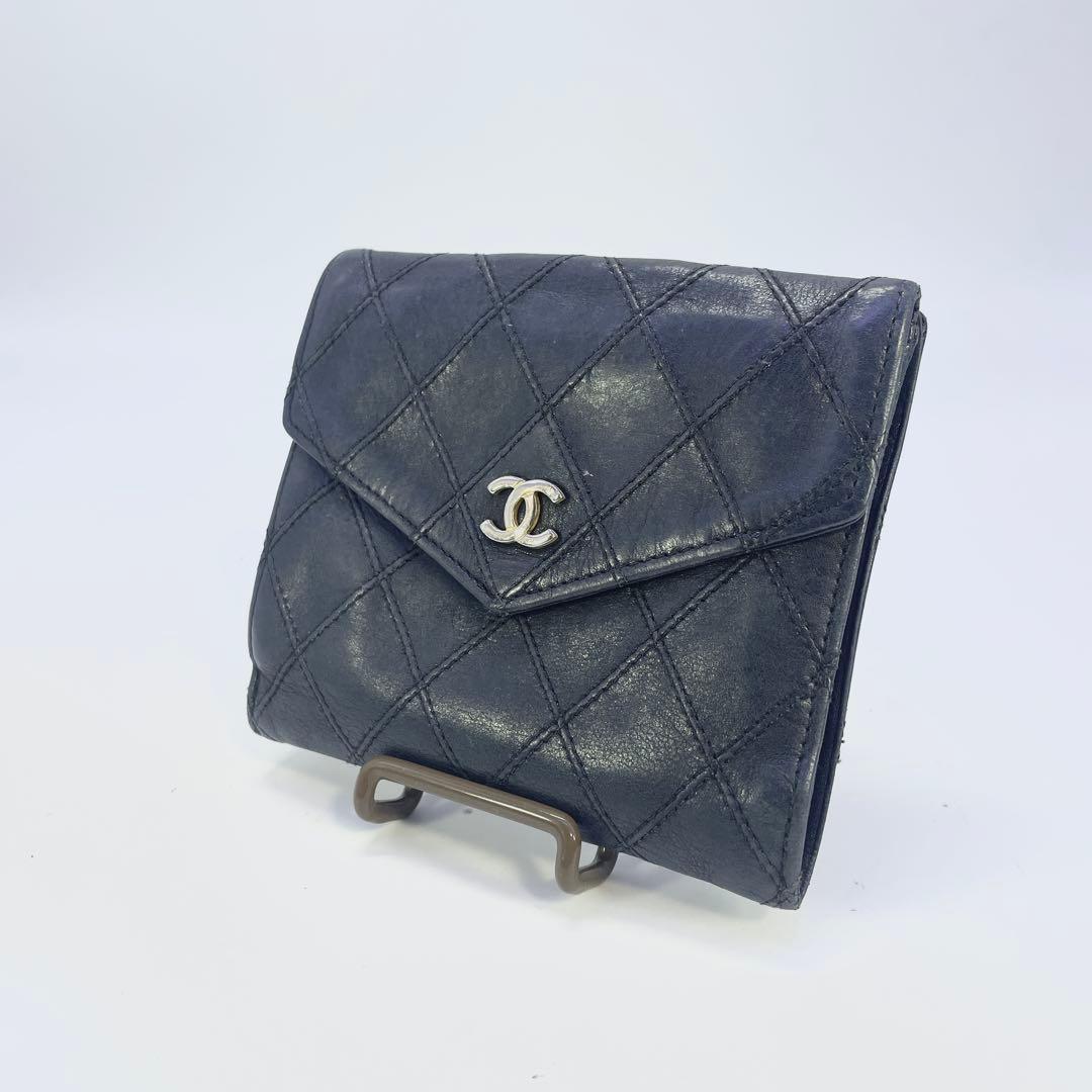シャネル　ビコローレ　二つ折り　財布　ココマーク　ブラック　レザー　Wホック 楽天市場】CHANEL【シャネル】ビコローレ 二つ折り財布 ココマーク