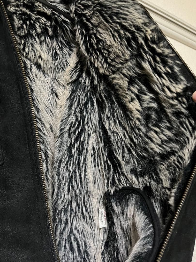 Semanticdesign ファー付きスウェードレザージャケット