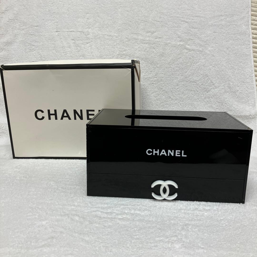 シャネル　CHANEL ノベルティ　ティッシュケース　アクリル　コスメ　非売品