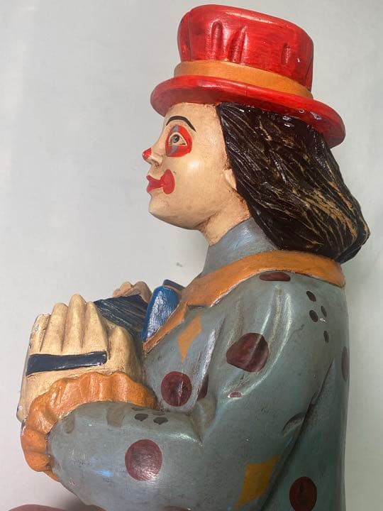 Q 1点物 輸入 大型 彫刻 ヴィンテージ ピエロ