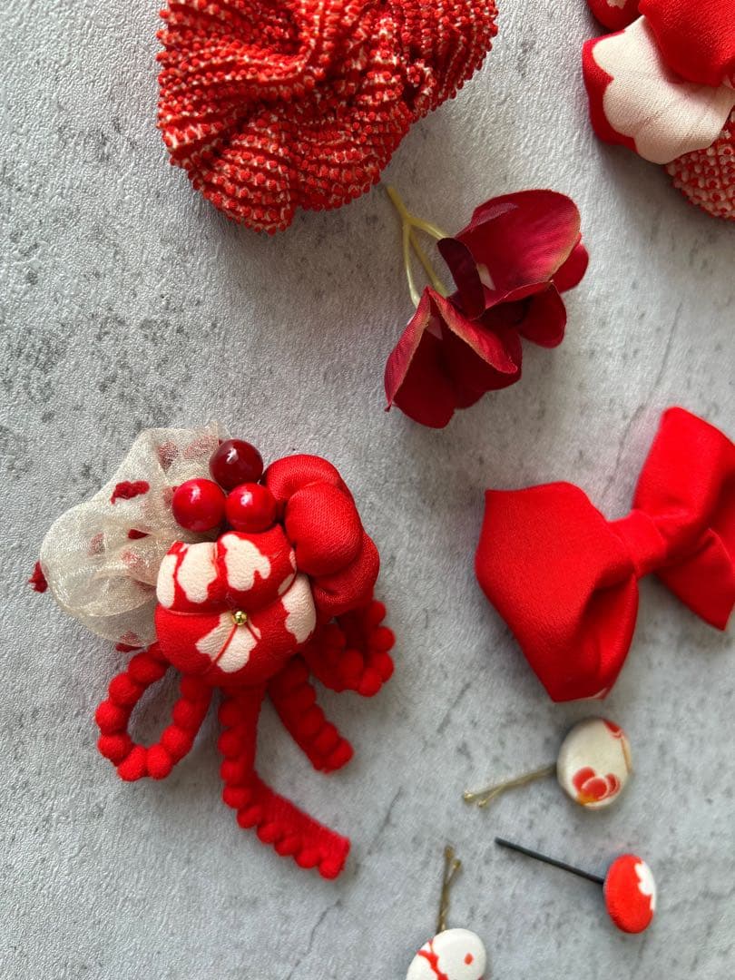 Q*n様 七五三　七五三髪飾り　ヘッドドレス　着物髪飾り　リメイク髪飾り　033