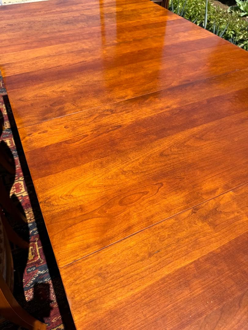 超広々サイズ！アメリカ Ethan Allen 伸長式テーブル&チェア6脚