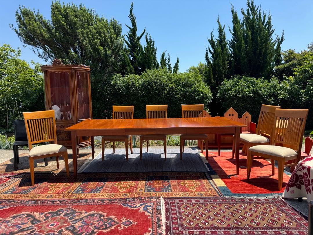 超広々サイズ！アメリカ Ethan Allen 伸長式テーブル&チェア6脚