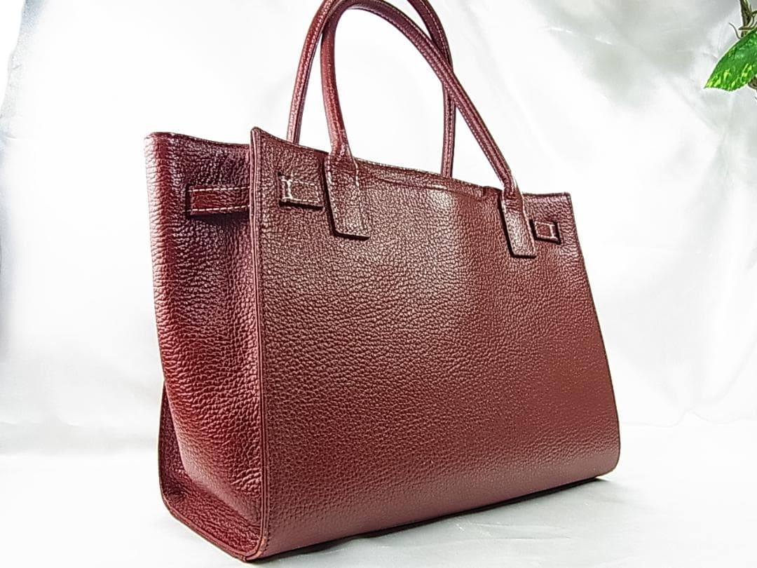 正規美品傳濱野DEN HAMANOミーティア Mietiaハンドバッグボルドー