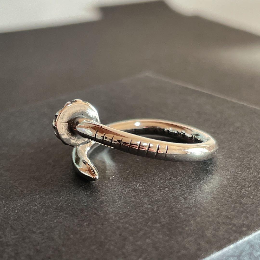 ノーブランド 指輪 ネイルリング 釘 クロスボール 　【１６号２点】