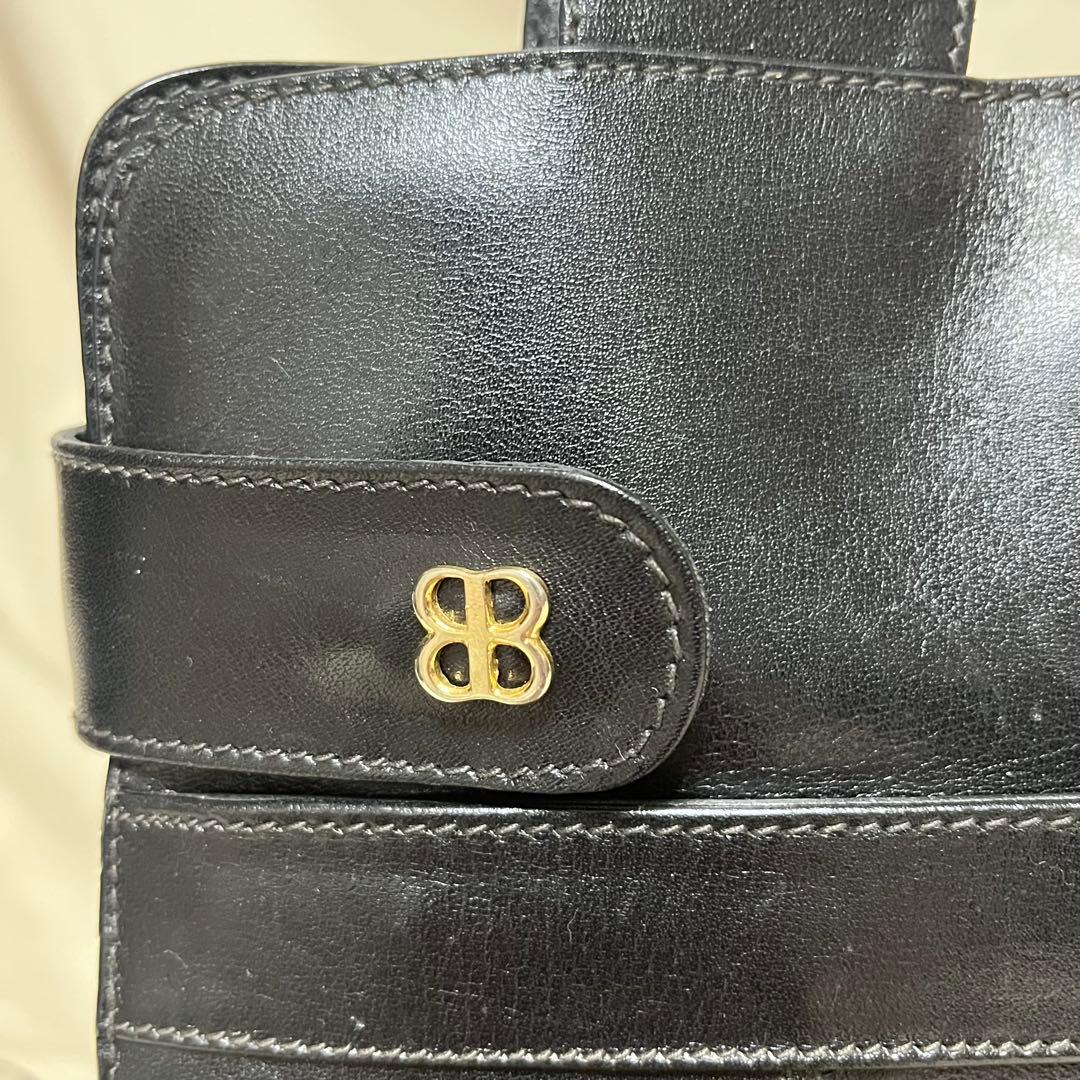 バレンシアガ　ハンドバッグ　オールレザー　BB ロゴ金具　イタリア製　黒
