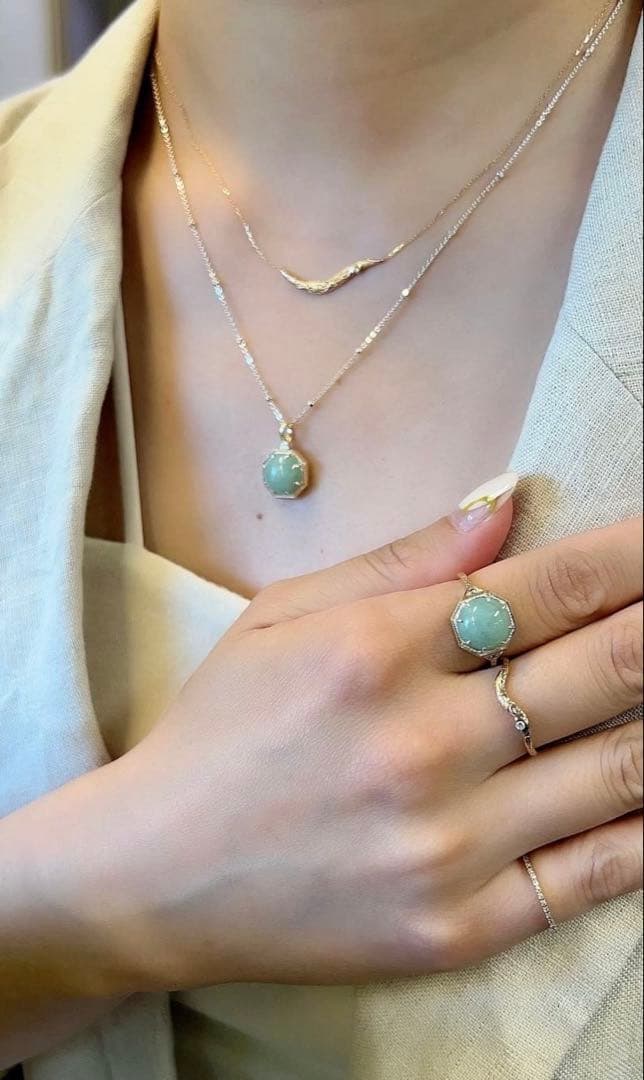 agete/アガット　翡翠リング★限定品★13号