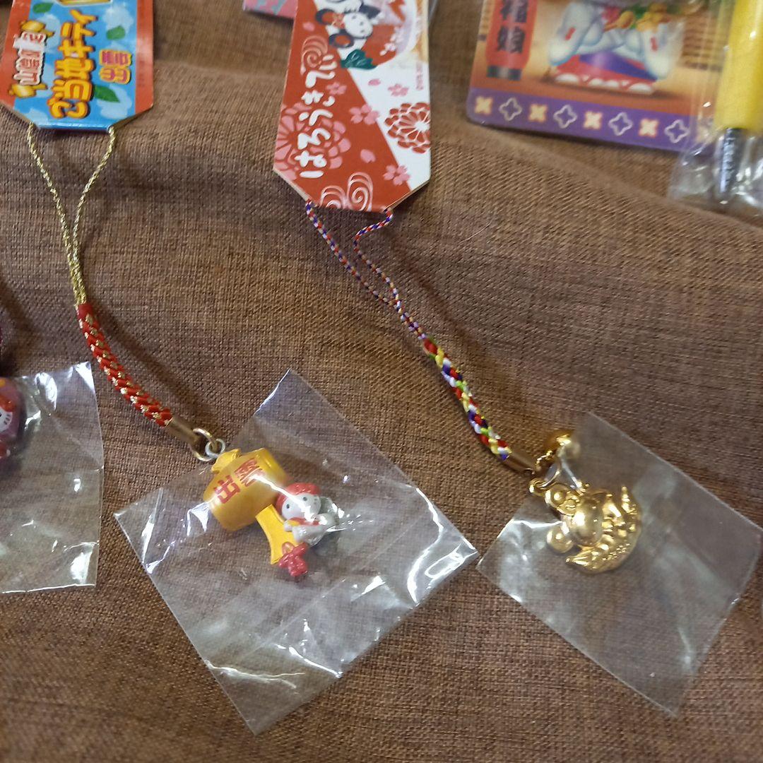 SANRIO☆幸運☆開運☆縁起☆神社☆根付けストラップ&シャープペン☆ボールペン