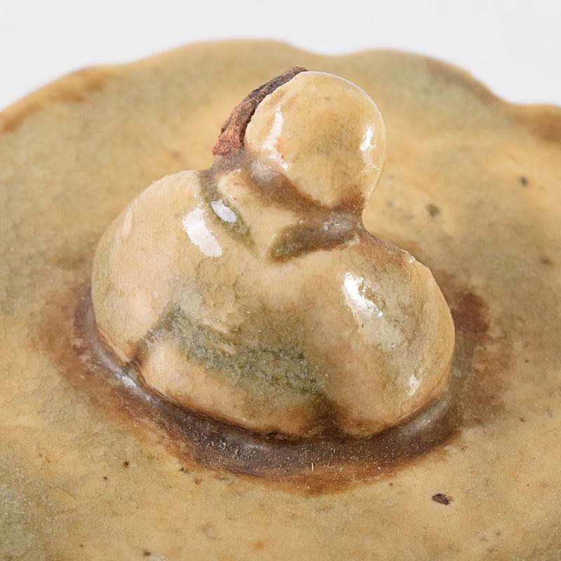 茶道具　御深井焼　米山作　老人摘香盒　香合　共箱　M　R8663