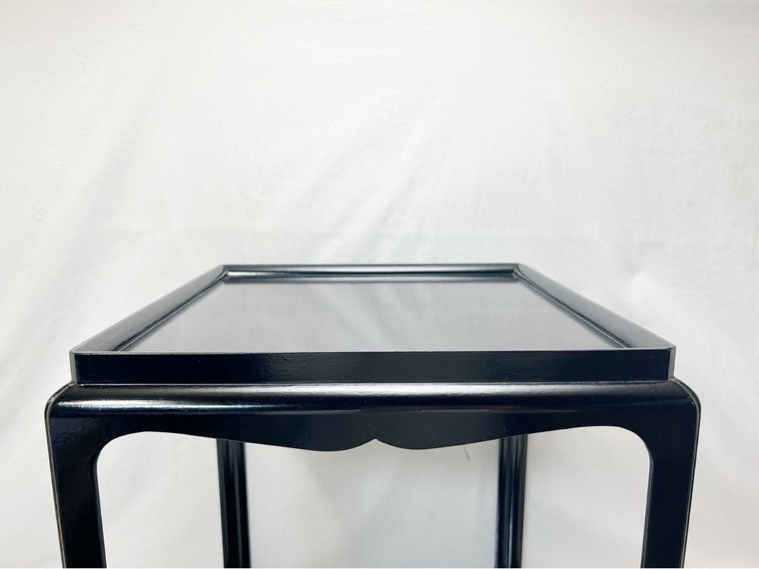 ほぼ未使用 茶道具 平安 昭斎作 黒一閑塗 高麗卓 宗旦好