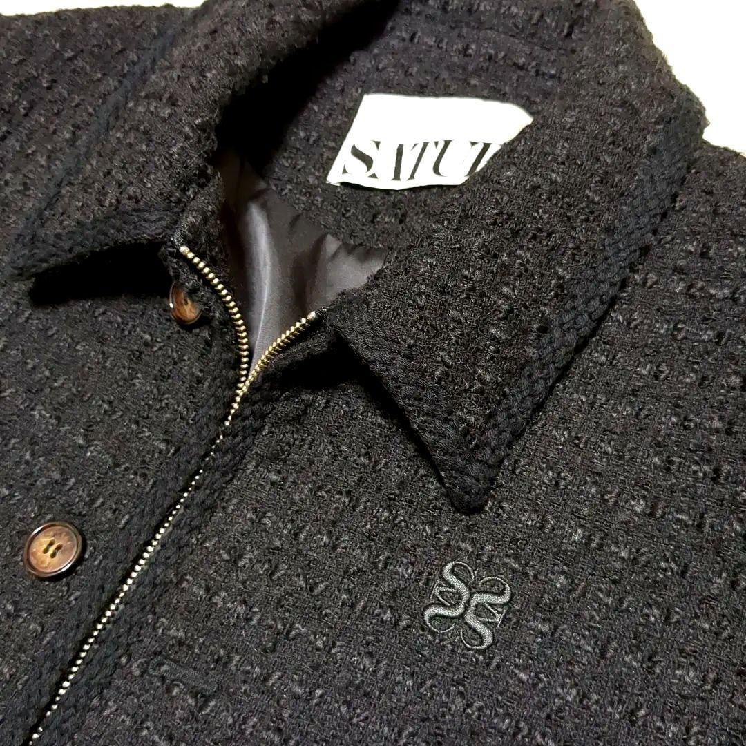 美品　SATUR アーヘン ウール ブレンド カラー ツイード ジャケット　M