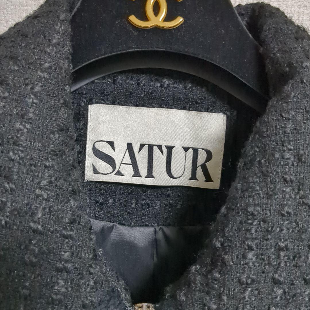 美品　SATUR アーヘン ウール ブレンド カラー ツイード ジャケット　M
