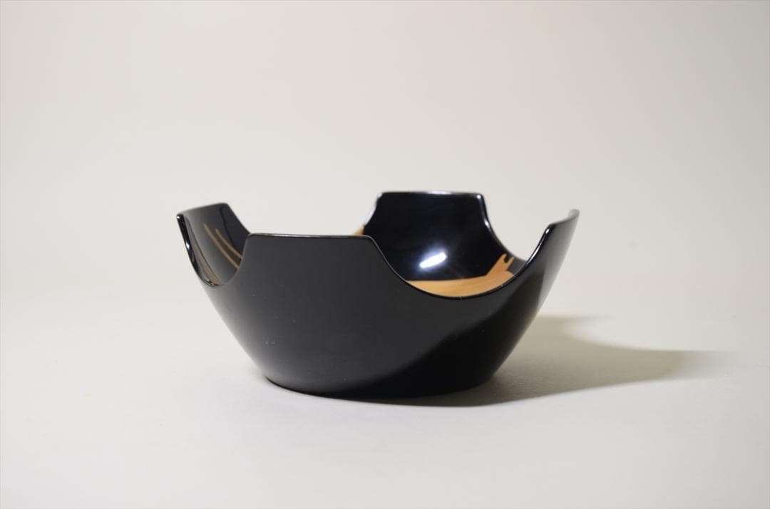 昭和時代　塗物　向付　笹図　割山椒風　10客組　アンティーク　骨董品 b