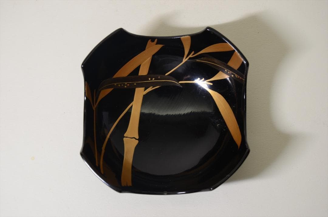 昭和時代　塗物　向付　笹図　割山椒風　10客組　アンティーク　骨董品 b