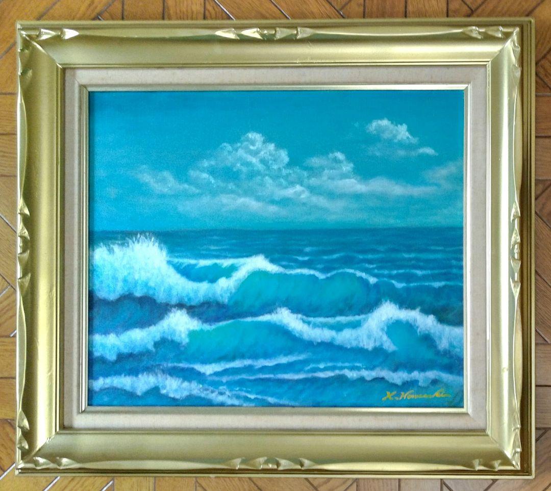 井上司「夜明けの川」油彩 P6号