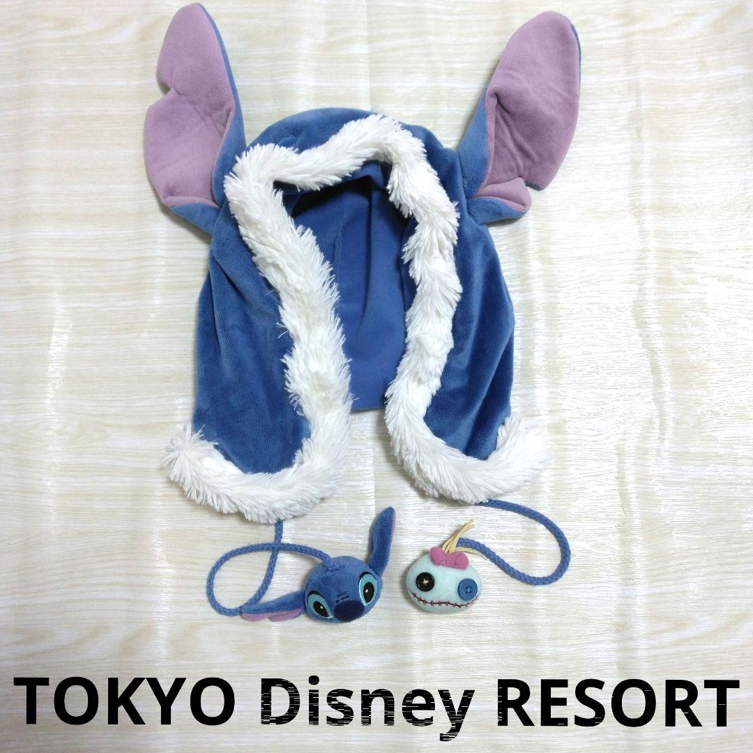 ディズニー　スティッチ　ファンキャップ　フード　帽子　クリスマス　ぬいぐるみ付き 上海ディズニー クリスマス スティッチエンジェルふわふわファン