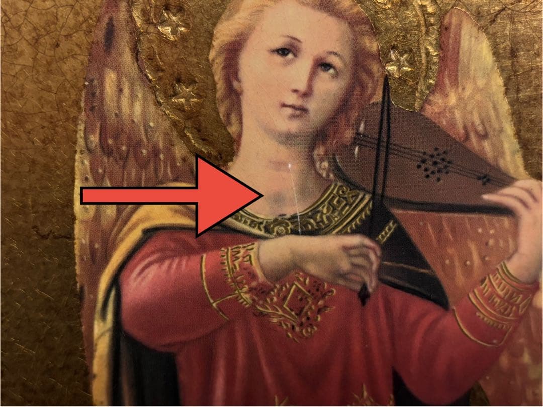 30cm】 3枚セット ヴィンテージ イコン画 イタリア 木製画 宗教画 板画