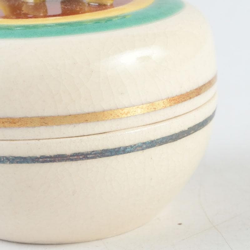 茶道具　萬古焼　加賀瑞山造　独楽　干支寅香合　共箱　V　9765