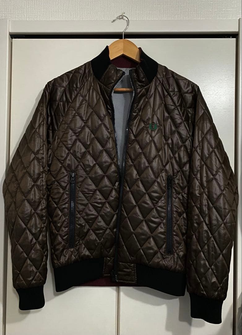FRED PERRY チェック/キルティング☆リバーシブルブルゾン M