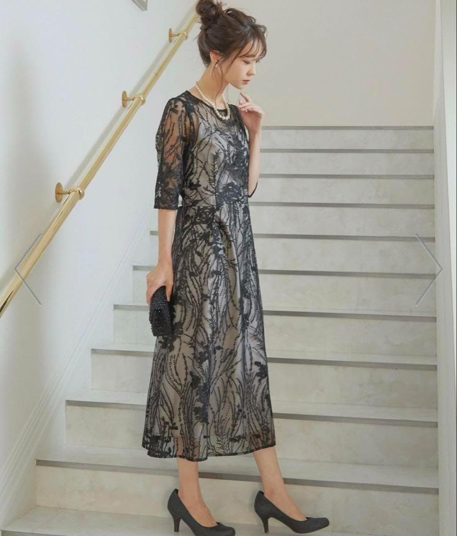 PREFERIR プレフェリール 総レース バックリボン 結婚式 パーティー