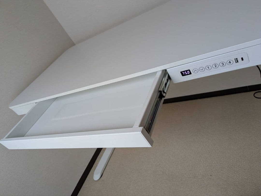 【よこい様】電動昇降パソコンデスク ホワイト　60x120×70cm