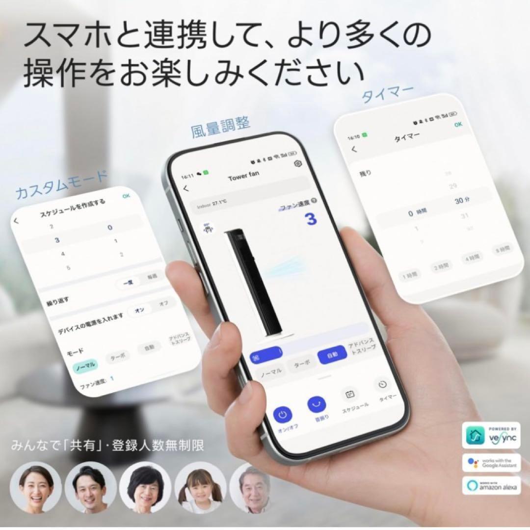Levoit タワーファン 扇風機 LTF‑F422S‑WJP スマートファン／